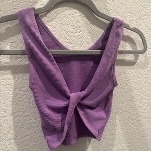 Urban Outfitters Purple Twist Front Cropped Tank Top